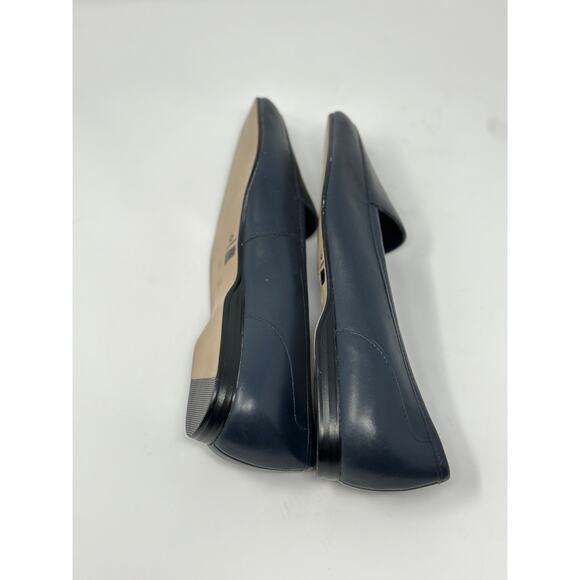 PARTNERS Dark Blue Leather Slip On Loafer Flats Shoes Women's Size 6 - Picture 8 of 10